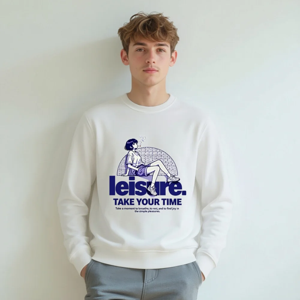 Leisure Unisex Organic Cotton Sweatshirt – Take Your Time - Image 8