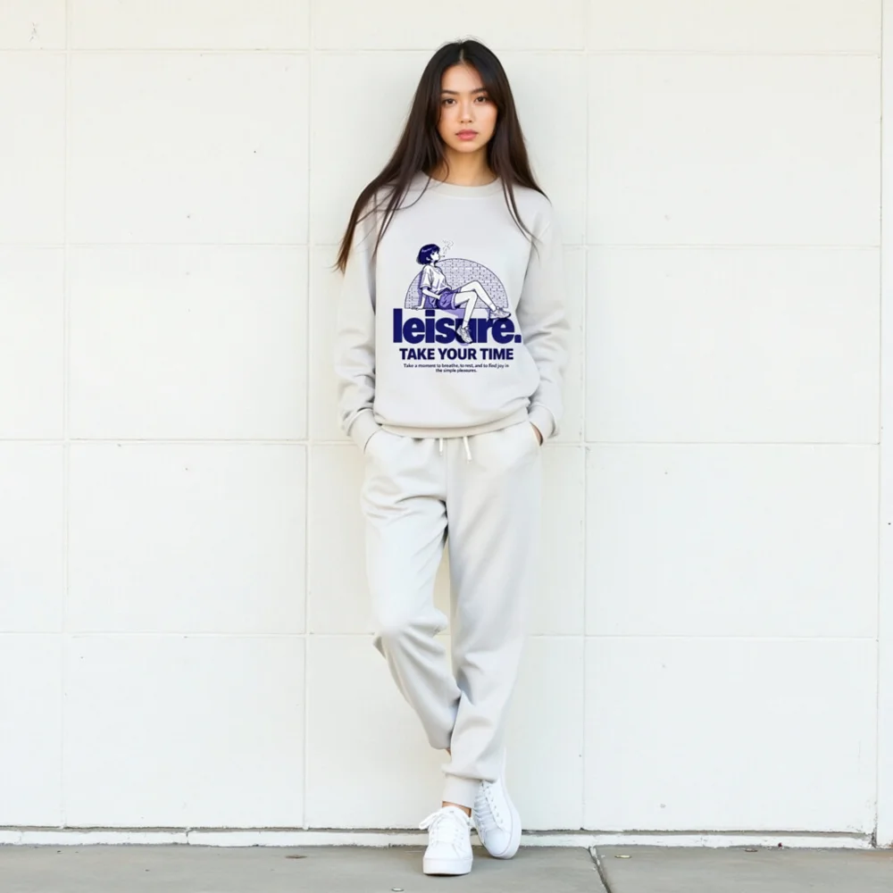 Leisure Unisex Organic Cotton Sweatshirt – Take Your Time - Image 10