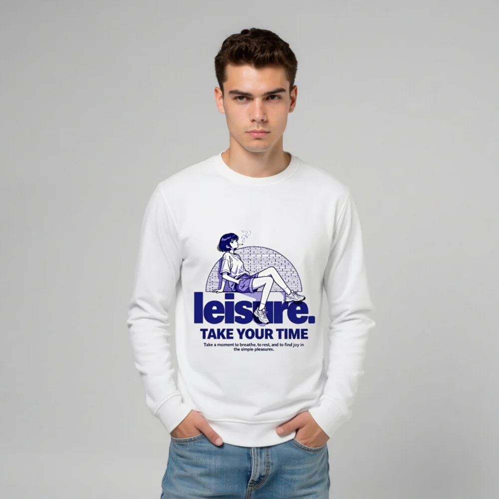Leisure Unisex Organic Cotton Sweatshirt – Take Your Time - Image 11