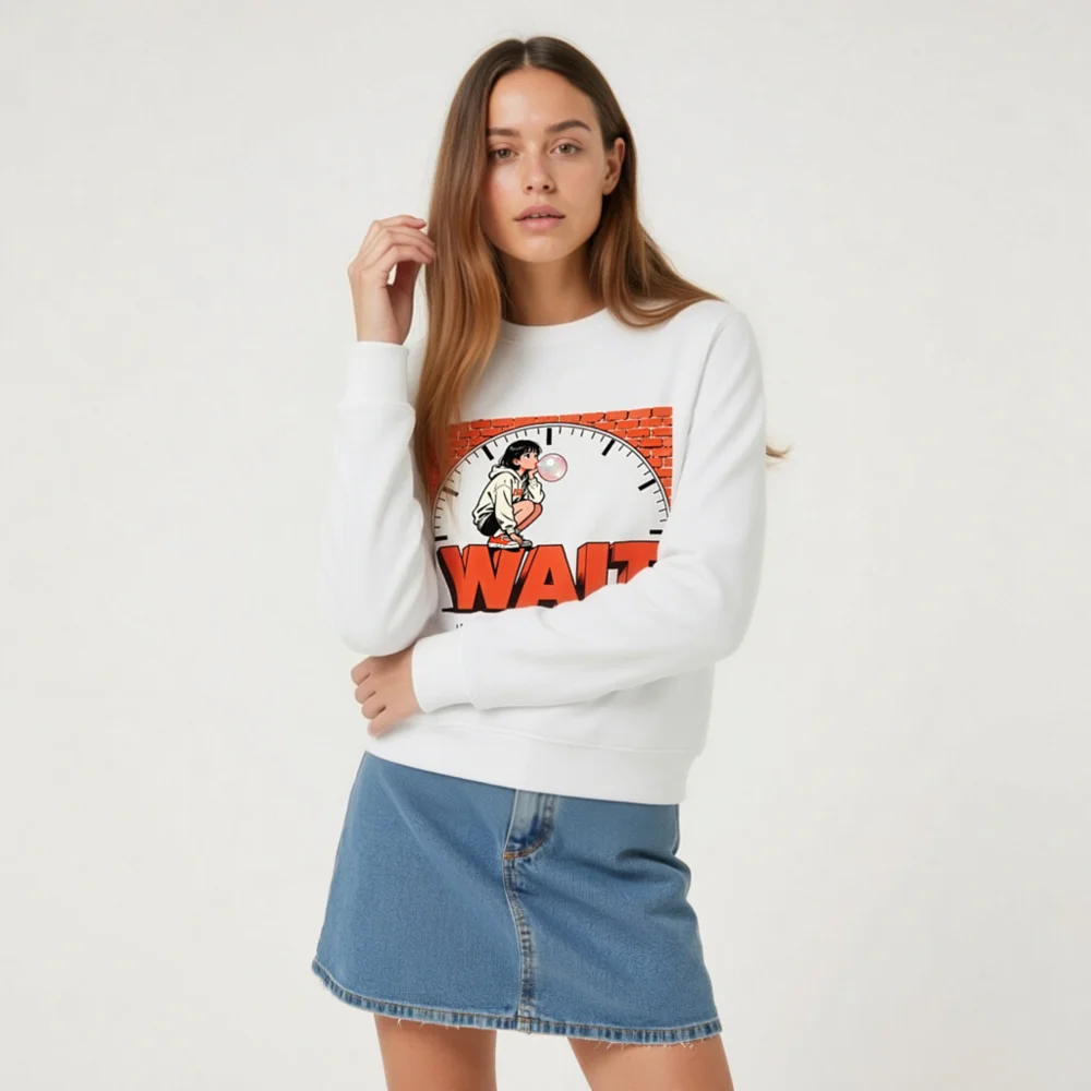 Unisex Organic Sweatshirt – 'Wait' Graphic Hoodie for Mindful Pauses - Image 9
