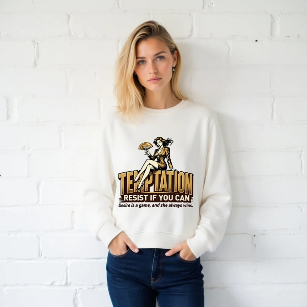 Temptation Resist If You Can Unisex Organic Sweatshirt - Image 2