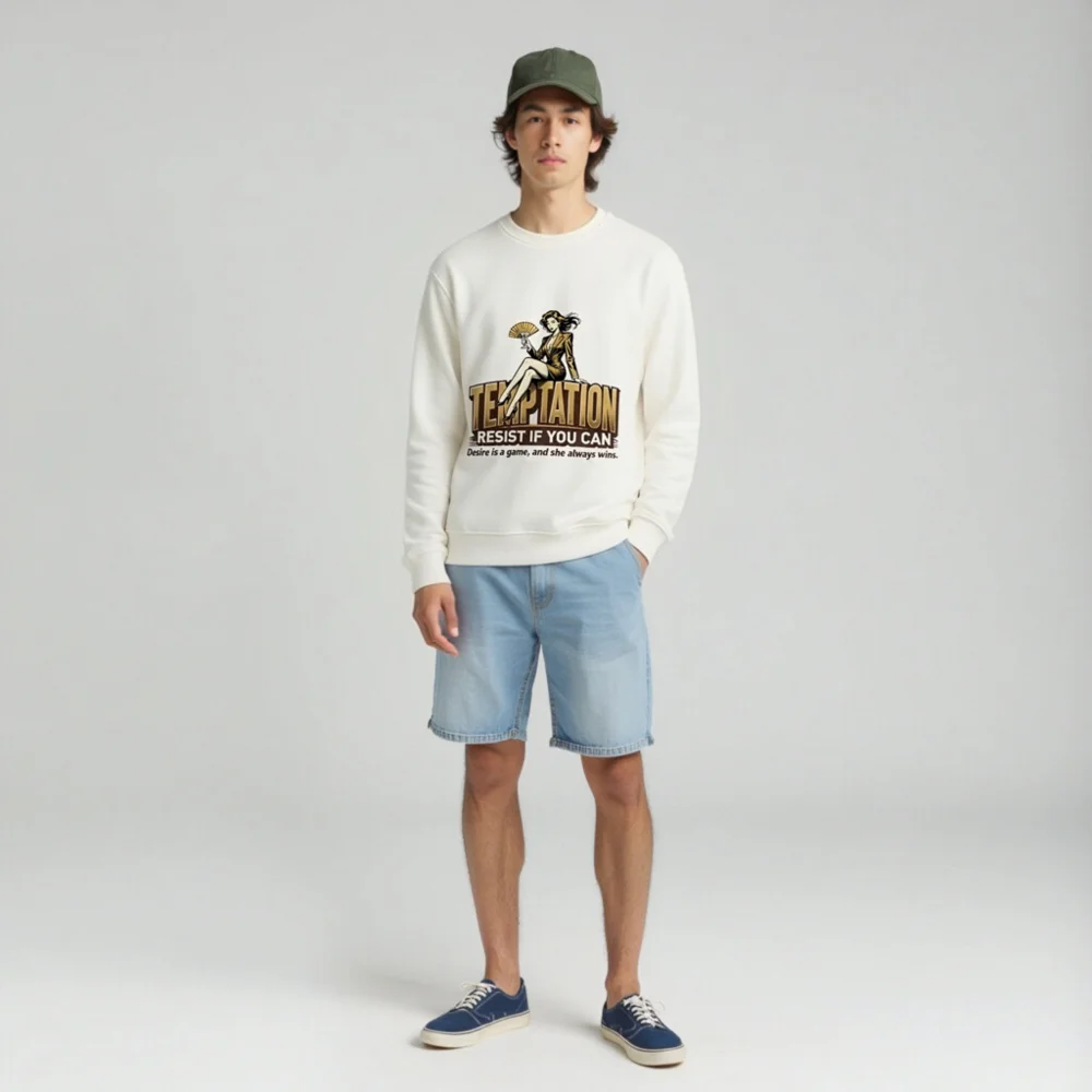 Temptation Resist If You Can Unisex Organic Sweatshirt - Image 3