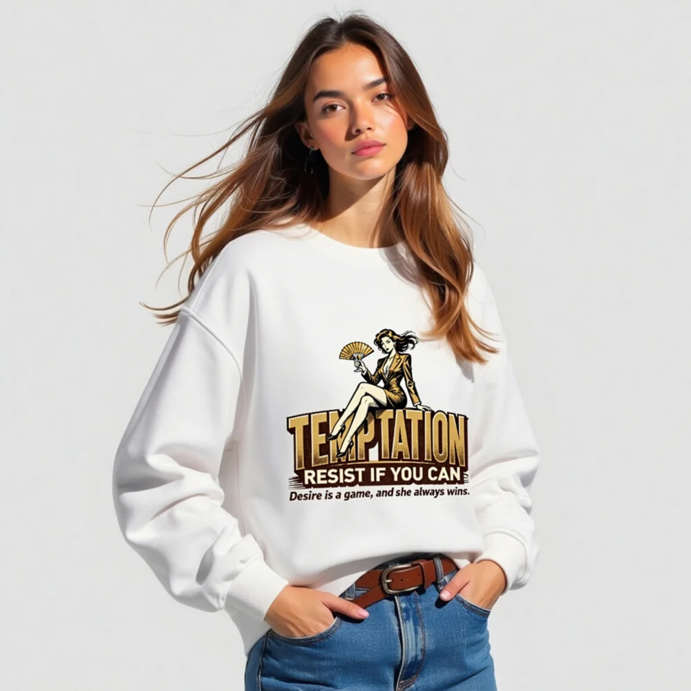 Temptation Resist If You Can Unisex Organic Sweatshirt - Image 5