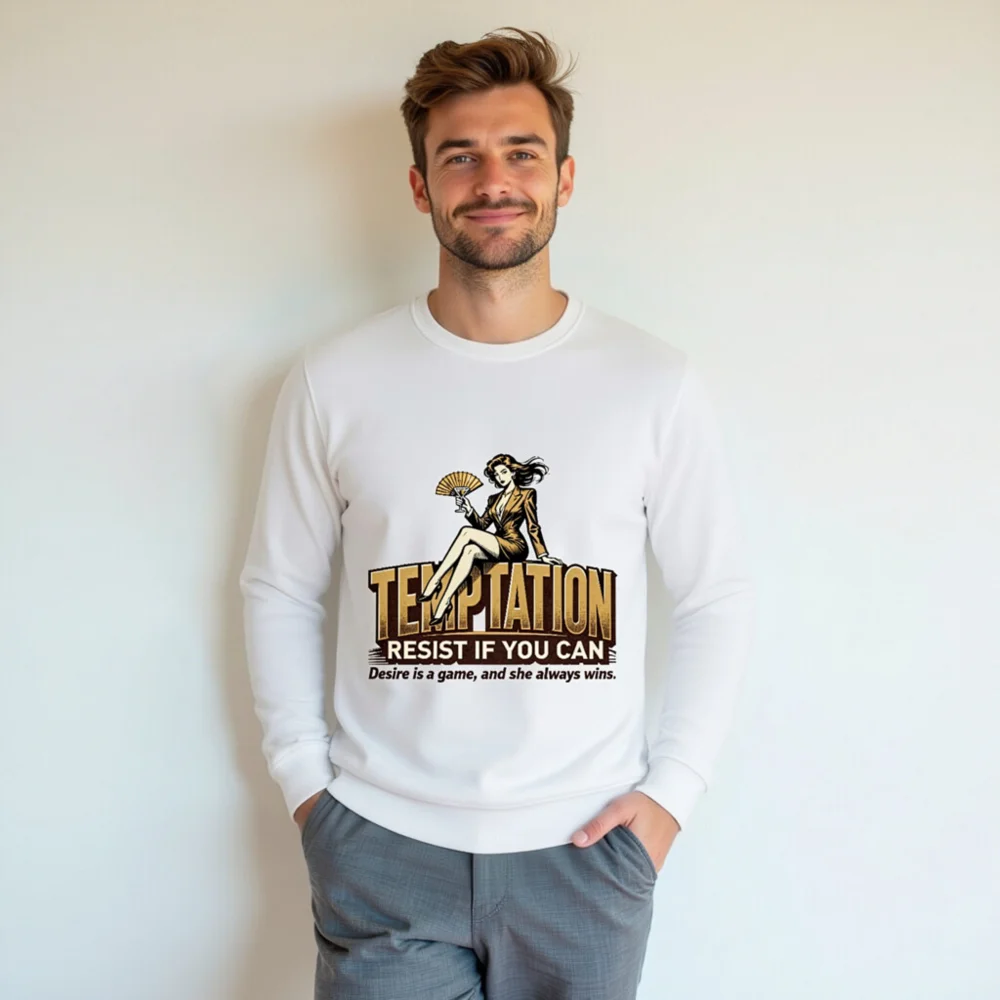 Temptation Resist If You Can Unisex Organic Sweatshirt - Image 7