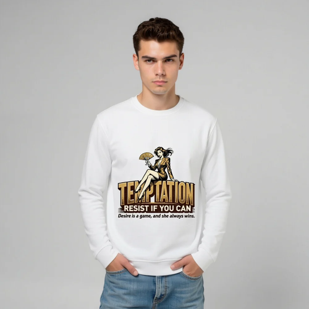 Temptation Resist If You Can Unisex Organic Sweatshirt - Image 11