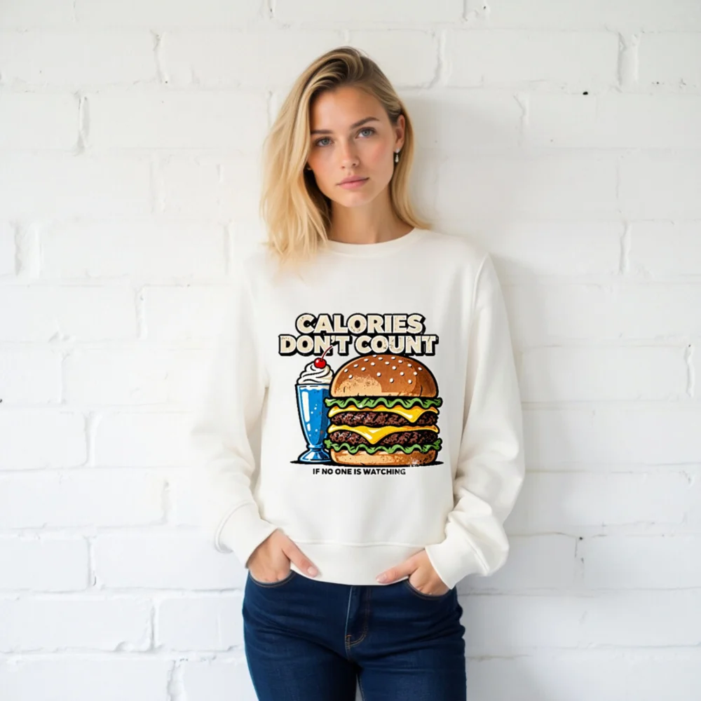 Calories Don't Count Sweatshirt – Unisex Organic Cotton Hoodie - Image 2