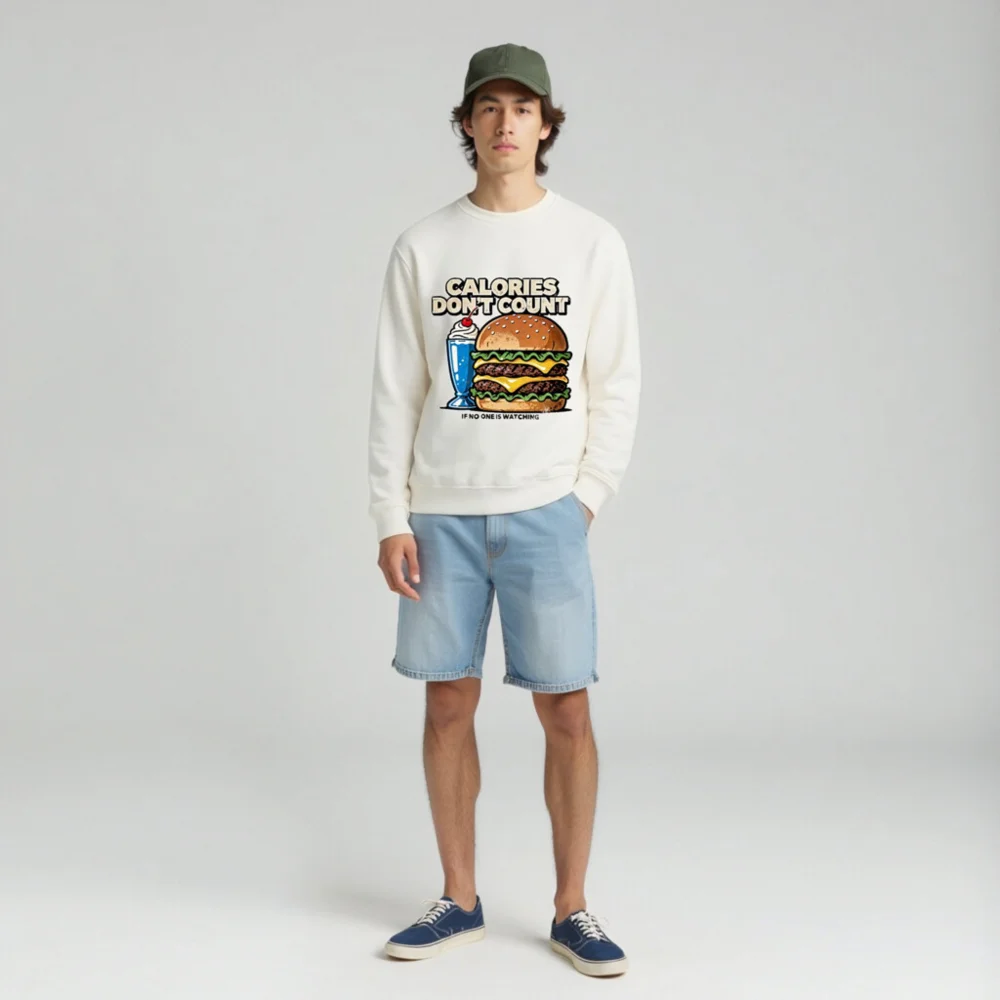 Calories Don't Count Sweatshirt – Unisex Organic Cotton Hoodie - Image 3