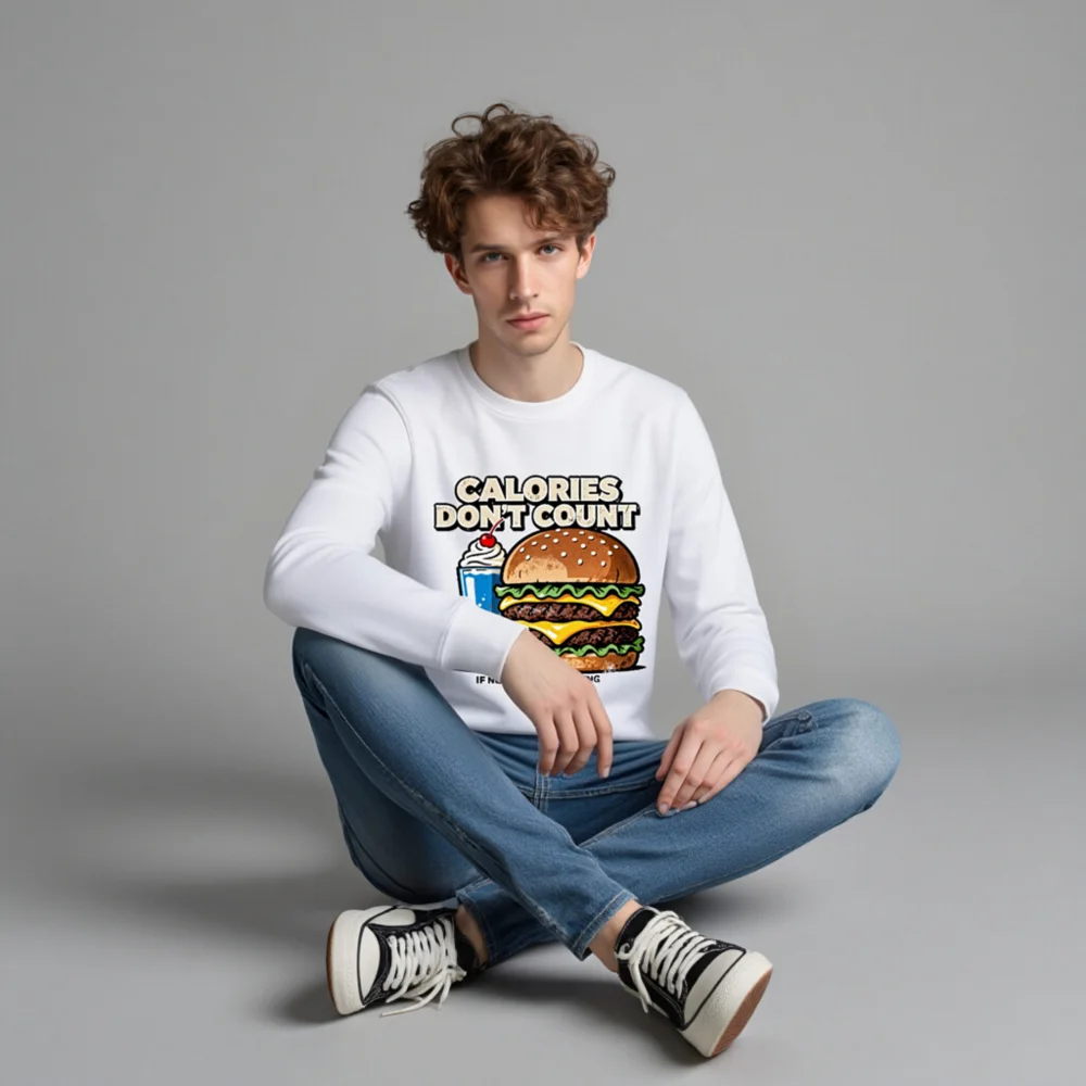 Calories Don't Count Sweatshirt – Unisex Organic Cotton Hoodie - Image 4