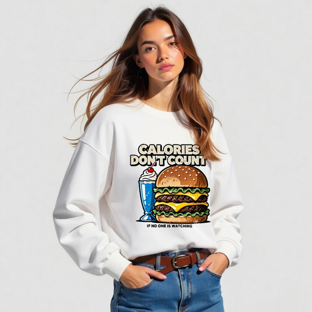 Calories Don't Count Sweatshirt – Unisex Organic Cotton Hoodie - Image 5