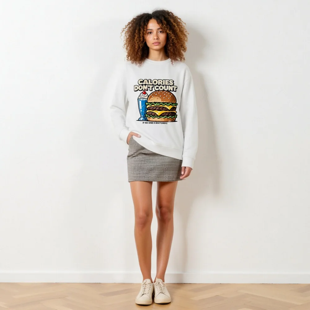 Calories Don't Count Sweatshirt – Unisex Organic Cotton Hoodie - Image 6