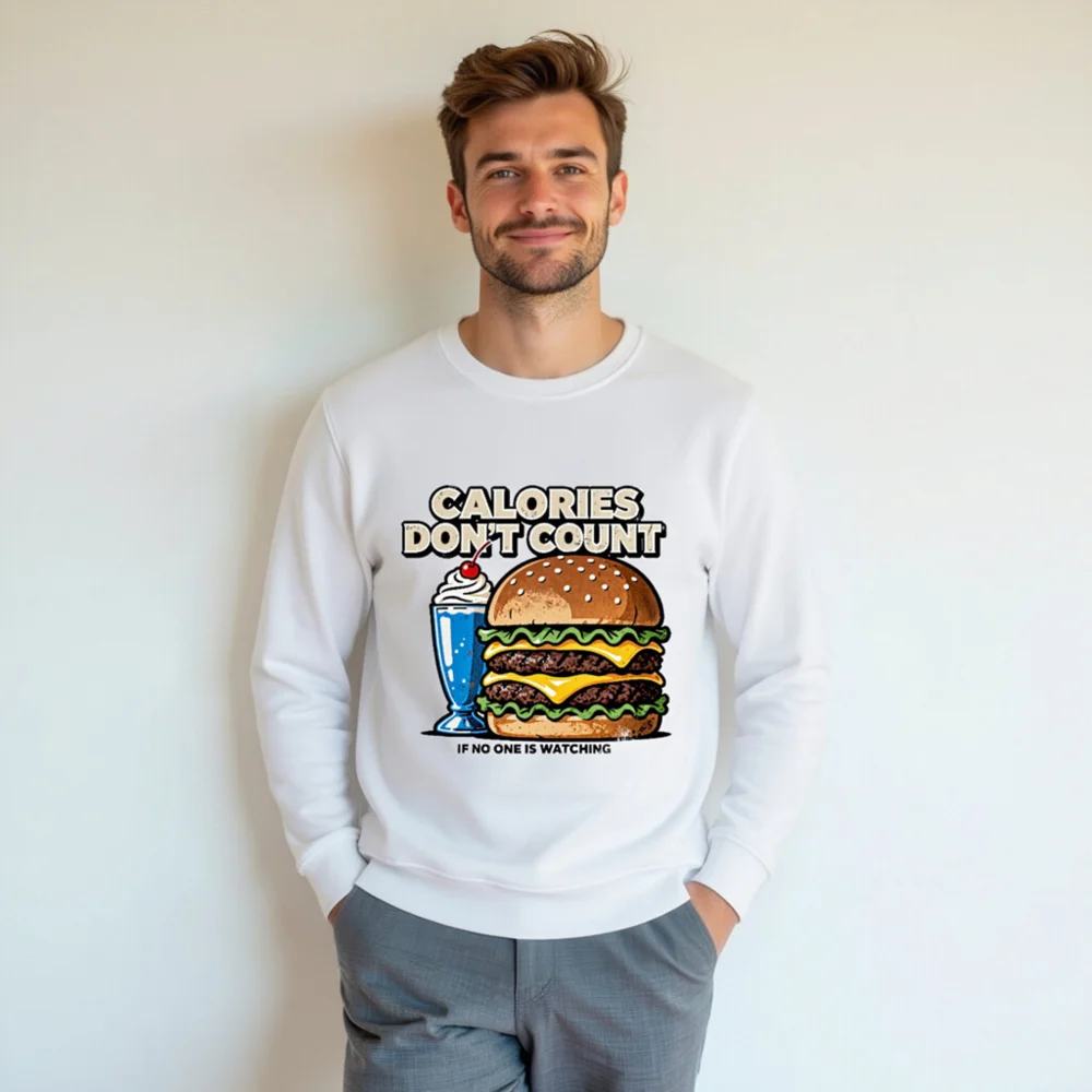 Calories Don't Count Sweatshirt – Unisex Organic Cotton Hoodie - Image 7