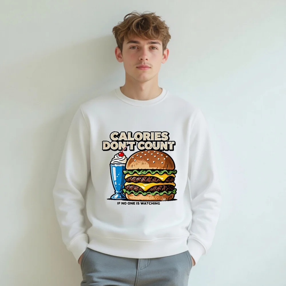 Calories Don't Count Sweatshirt – Unisex Organic Cotton Hoodie - Image 8