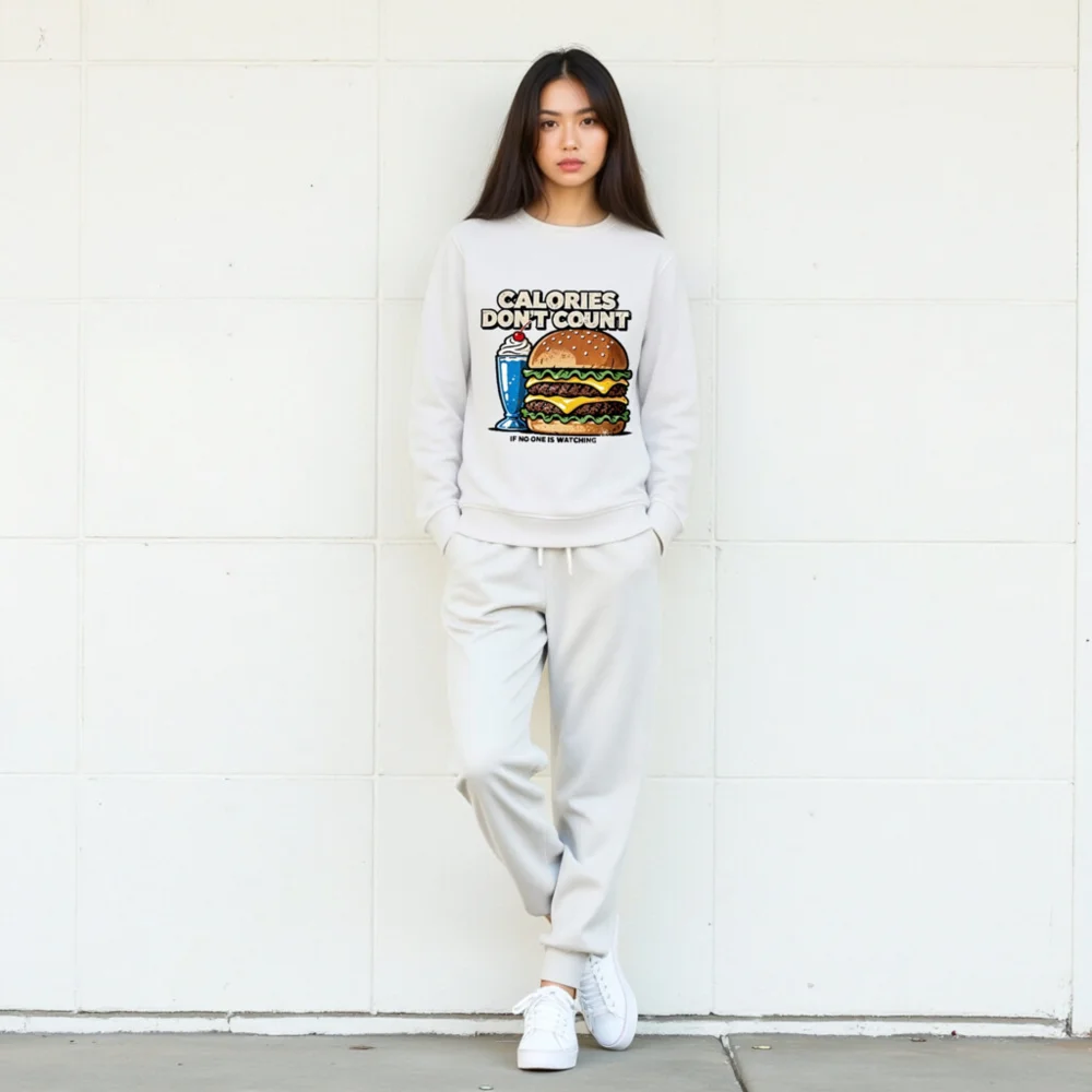 Calories Don't Count Sweatshirt – Unisex Organic Cotton Hoodie - Image 10