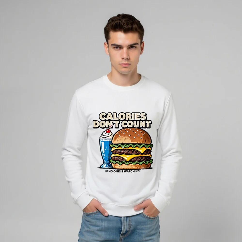 Calories Don't Count Sweatshirt – Unisex Organic Cotton Hoodie - Image 11