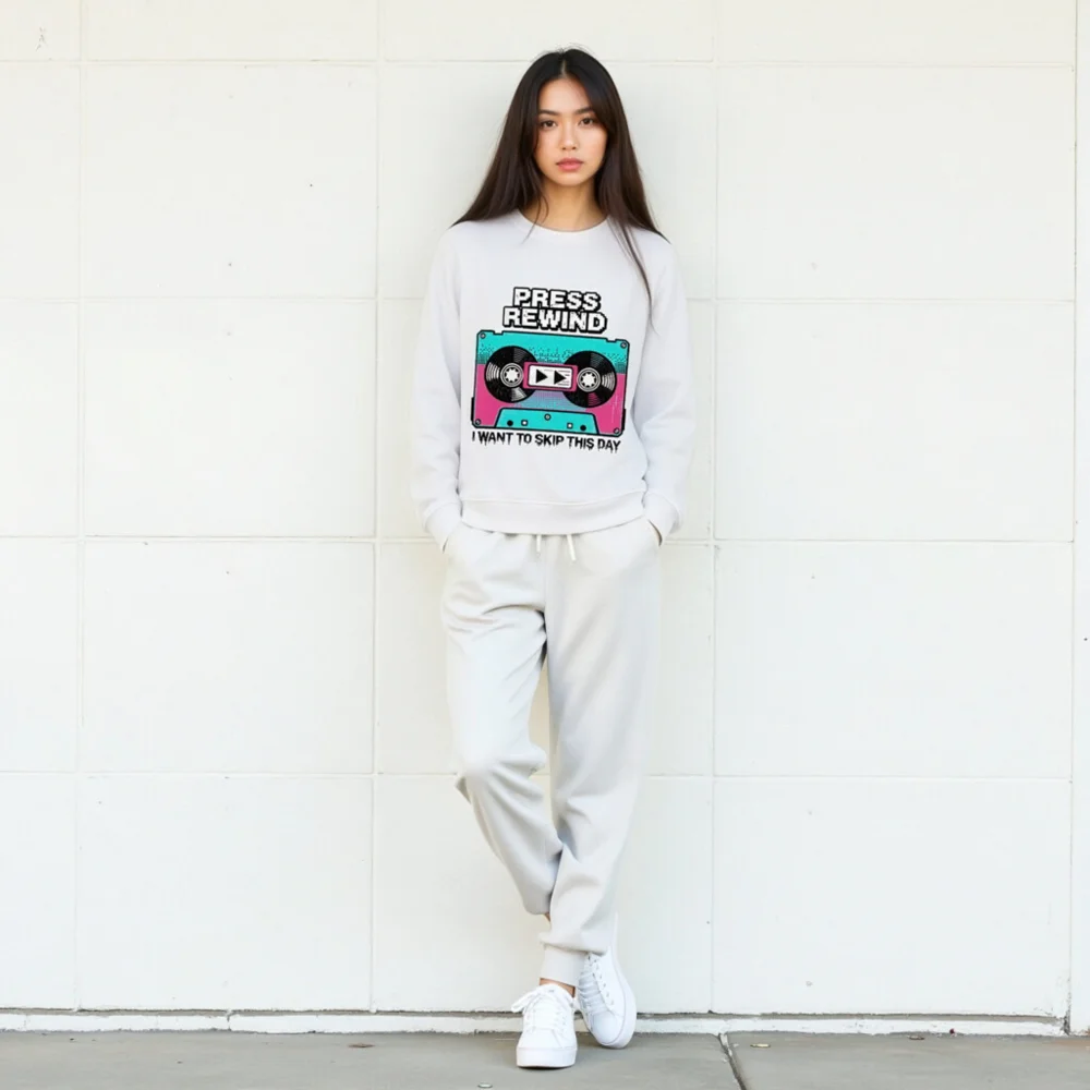 Press Rewind Sweatshirt – Unisex Organic Cotton Graphic Hoodie - Image 10