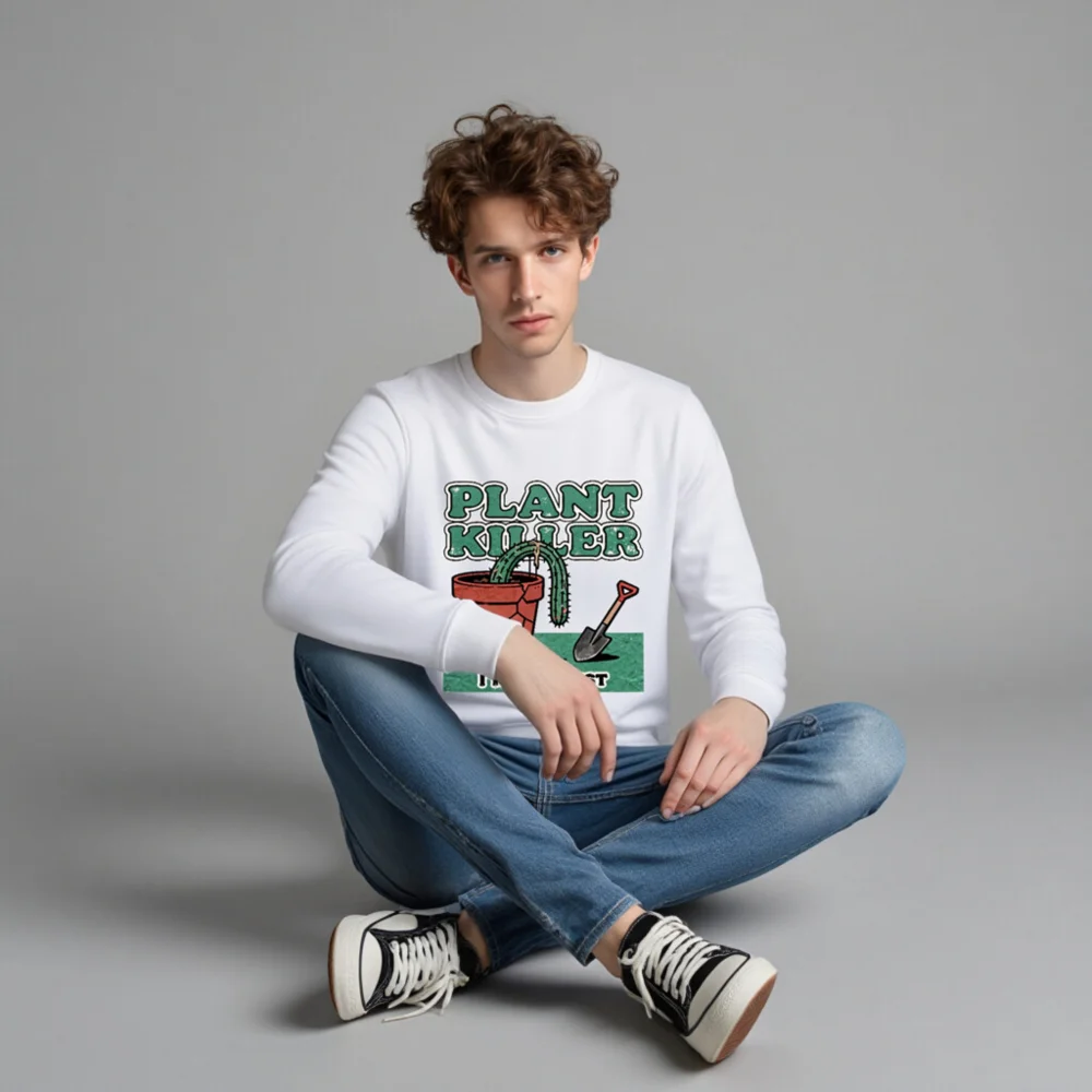 Plant Killer Sweatshirt - Unisex Organic Cotton Graphic Hoodie - Image 4