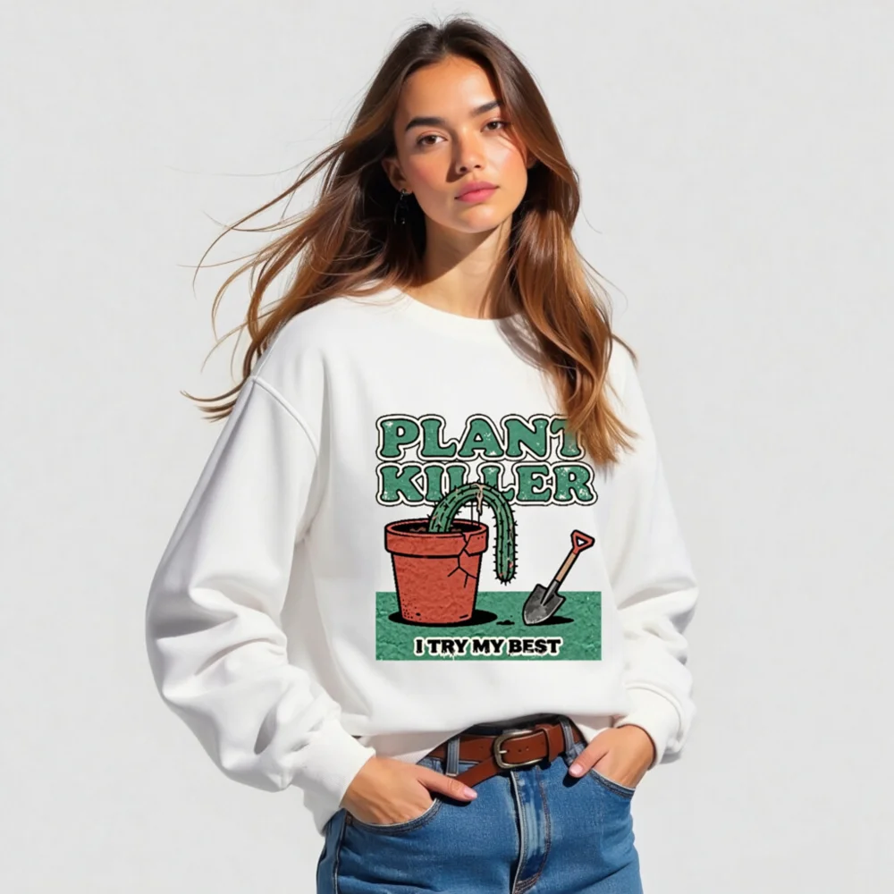 Plant Killer Sweatshirt - Unisex Organic Cotton Graphic Hoodie - Image 5