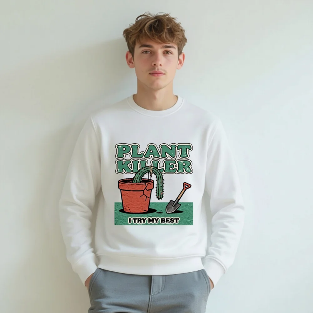 Plant Killer Sweatshirt - Unisex Organic Cotton Graphic Hoodie - Image 8