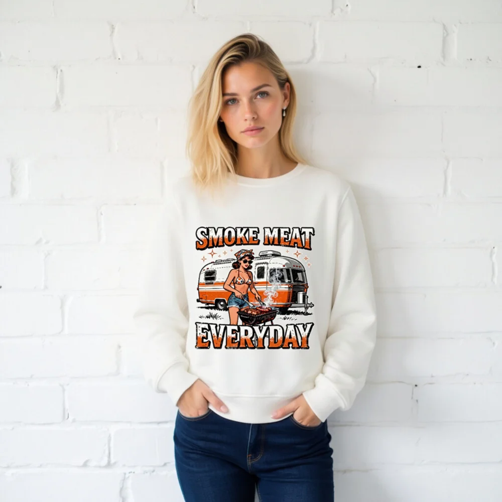 Smoke Meat Everyday Unisex Organic Sweatshirt - Image 2
