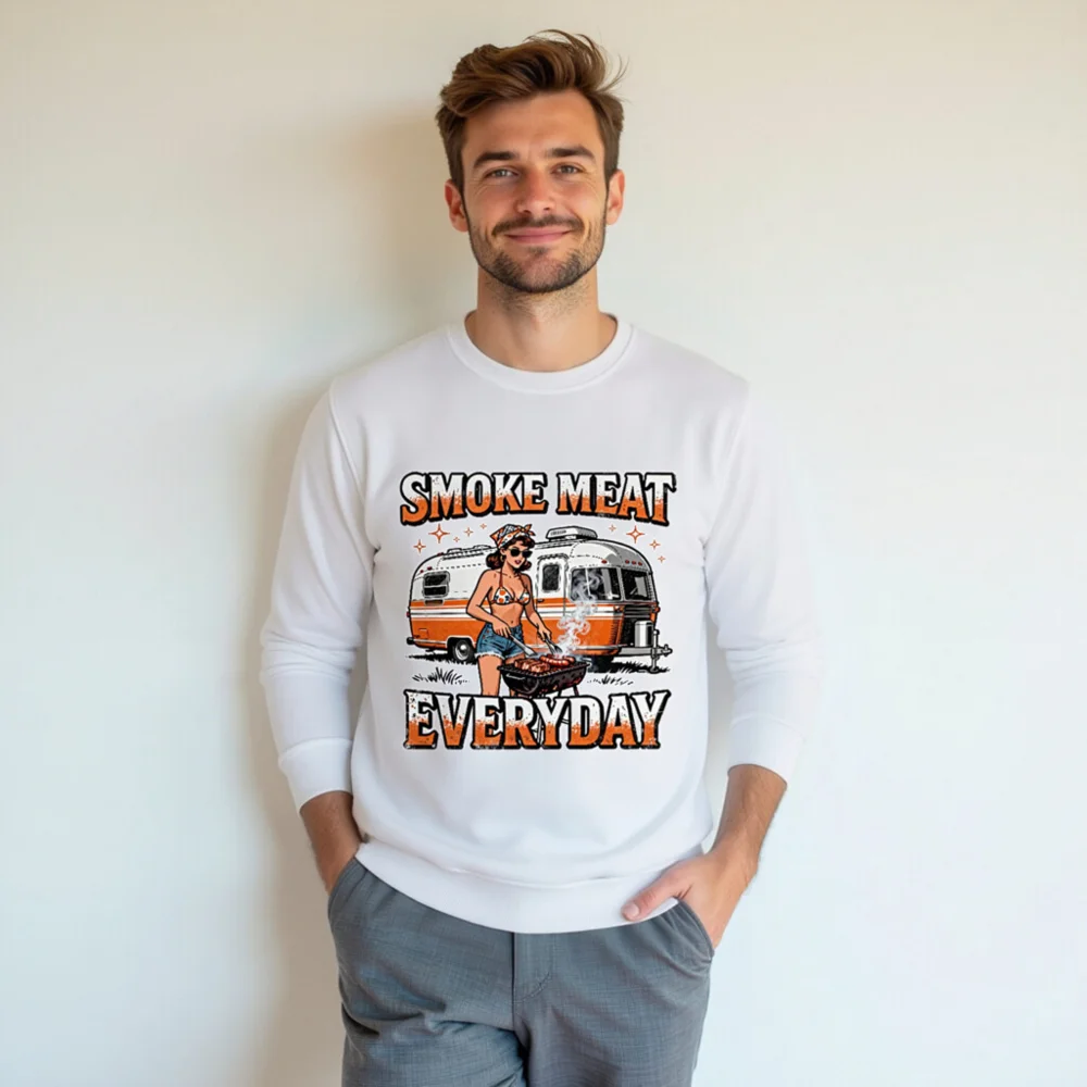 Smoke Meat Everyday Unisex Organic Sweatshirt - Image 7