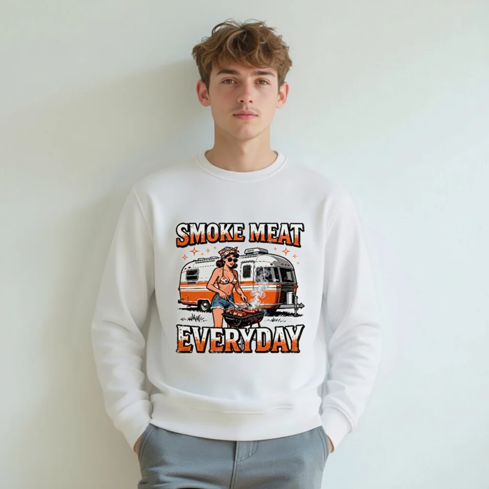 Smoke Meat Everyday Unisex Organic Sweatshirt - Image 8