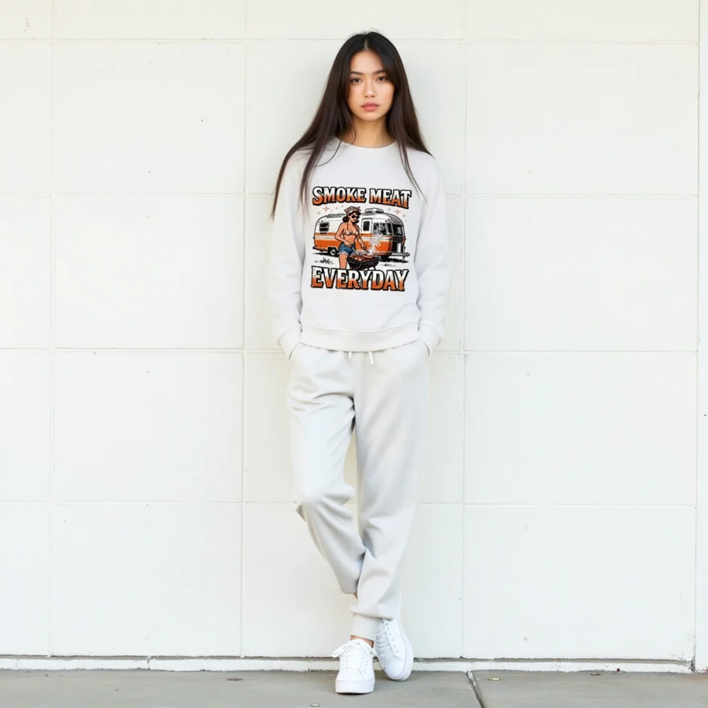 Smoke Meat Everyday Unisex Organic Sweatshirt - Image 10