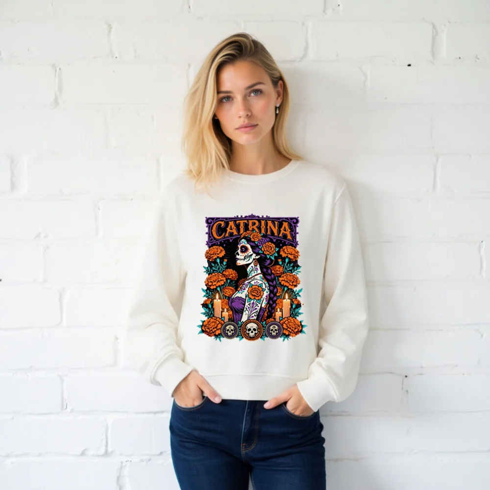 Catrina Day of the Dead Unisex Organic Sweatshirt - Image 2