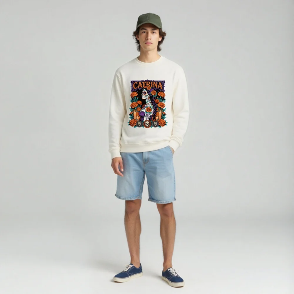 Catrina Day of the Dead Unisex Organic Sweatshirt - Image 3