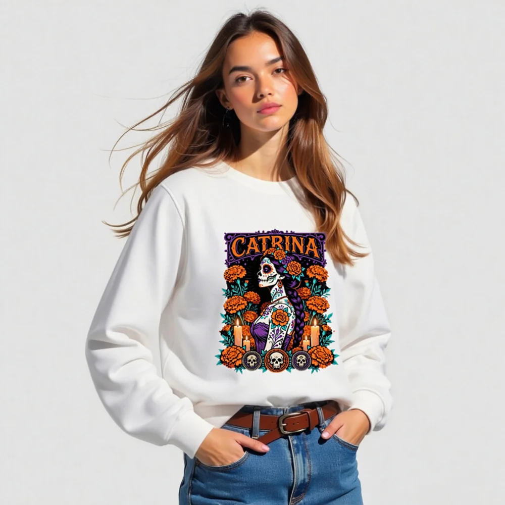 Catrina Day of the Dead Unisex Organic Sweatshirt - Image 5