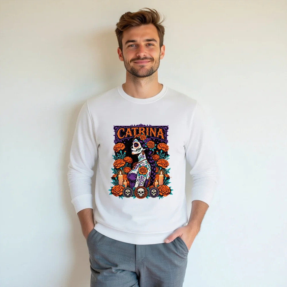 Catrina Day of the Dead Unisex Organic Sweatshirt - Image 7