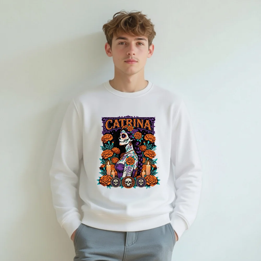 Catrina Day of the Dead Unisex Organic Sweatshirt - Image 8