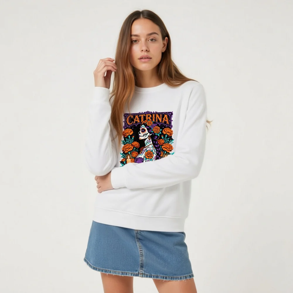 Catrina Day of the Dead Unisex Organic Sweatshirt - Image 9