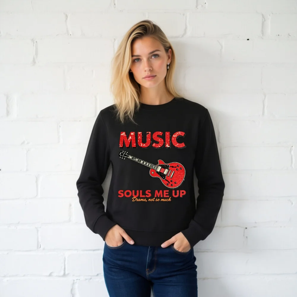 Music Souls Me Up Unisex Organic Cotton Sweatshirt - Image 2