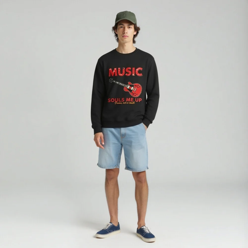 Music Souls Me Up Unisex Organic Cotton Sweatshirt - Image 3