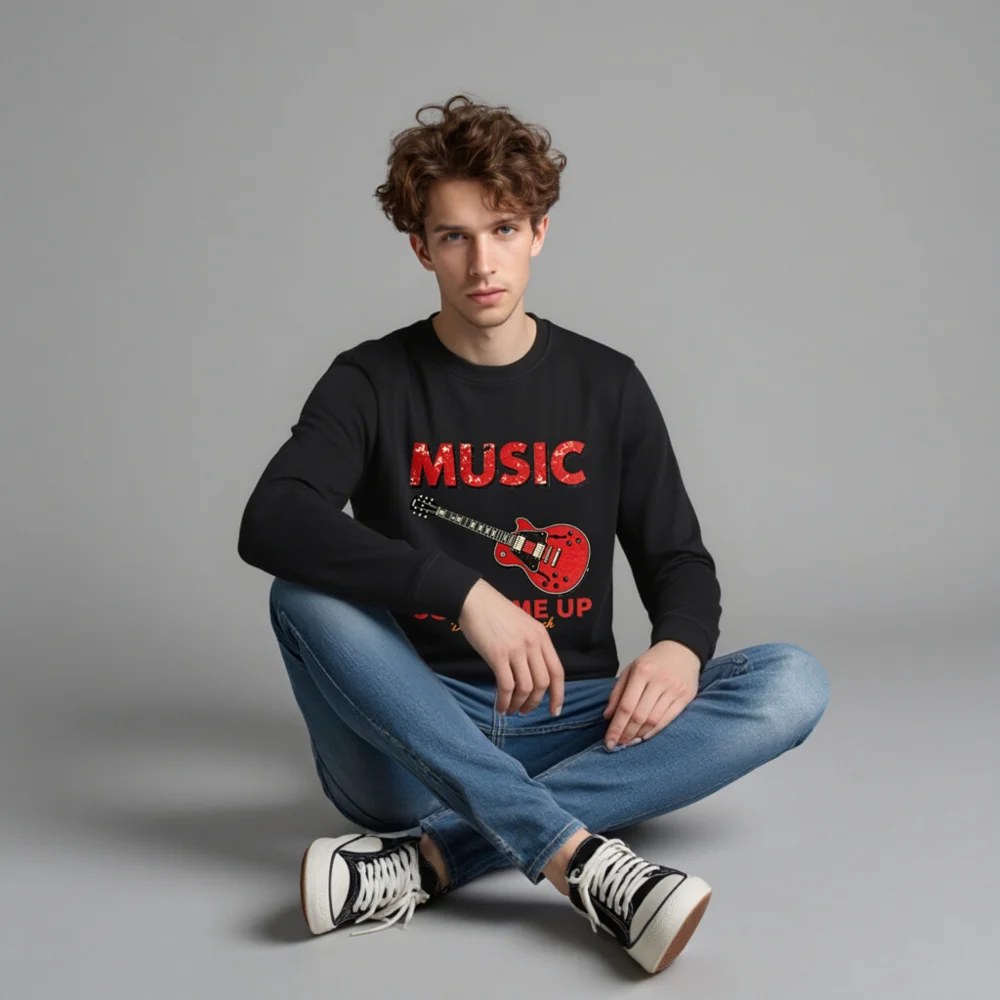 Music Souls Me Up Unisex Organic Cotton Sweatshirt - Image 4