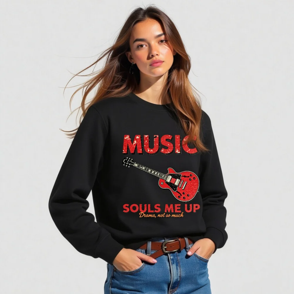Music Souls Me Up Unisex Organic Cotton Sweatshirt - Image 5