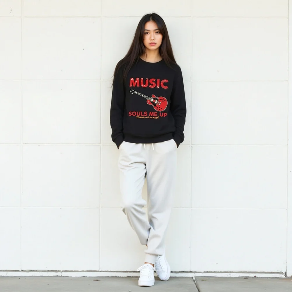 Music Souls Me Up Unisex Organic Cotton Sweatshirt - Image 10