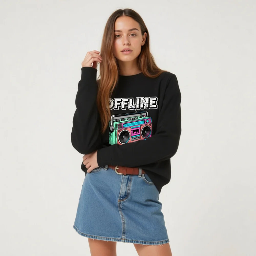 Offline My Social Battery Is Dead Sweatshirt - Unisex Organic Crewneck - Image 9