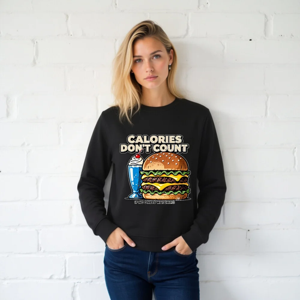 Calories Don't Count Sweatshirt – Unisex Organic Cotton Hoodie - Image 2