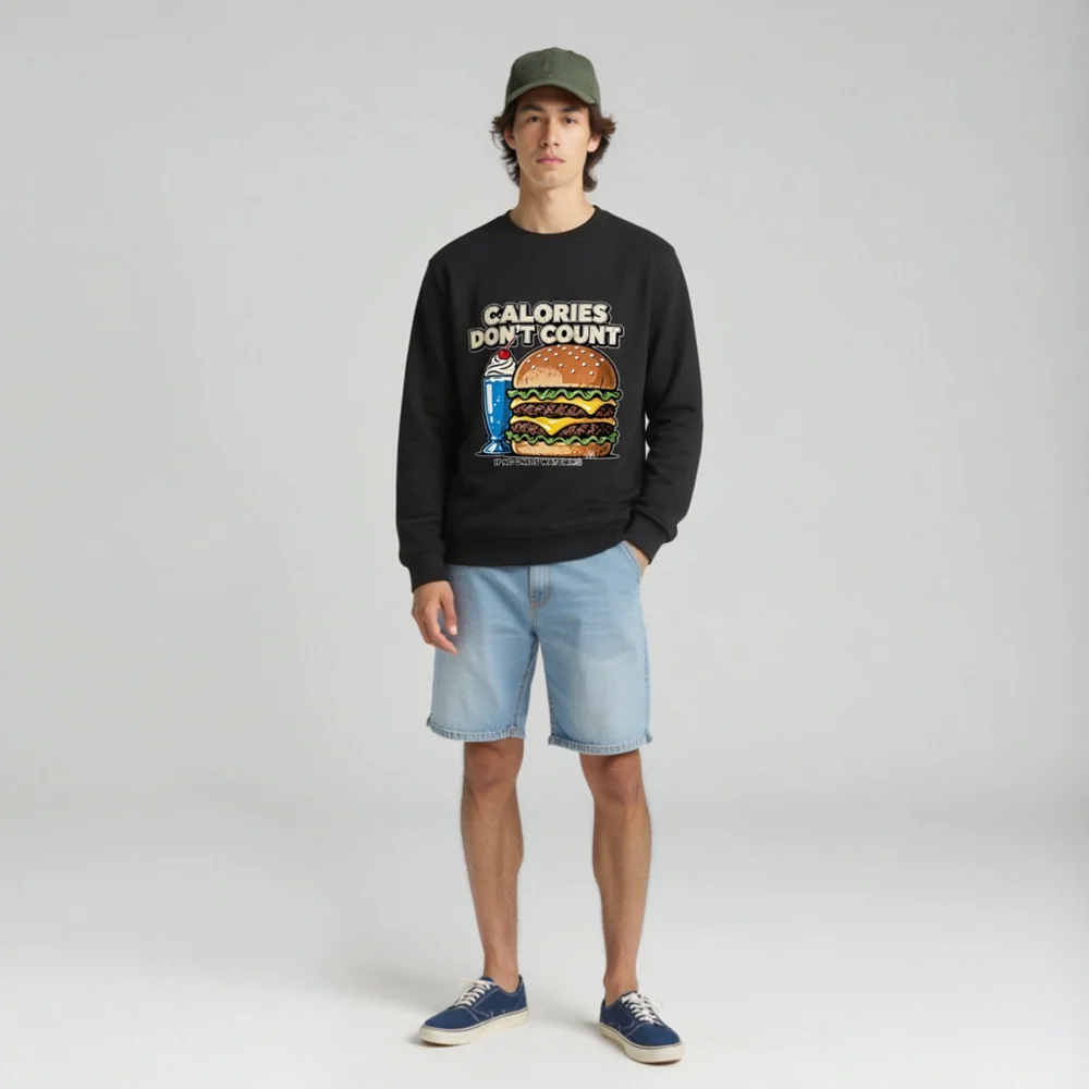 Calories Don't Count Sweatshirt – Unisex Organic Cotton Hoodie - Image 3