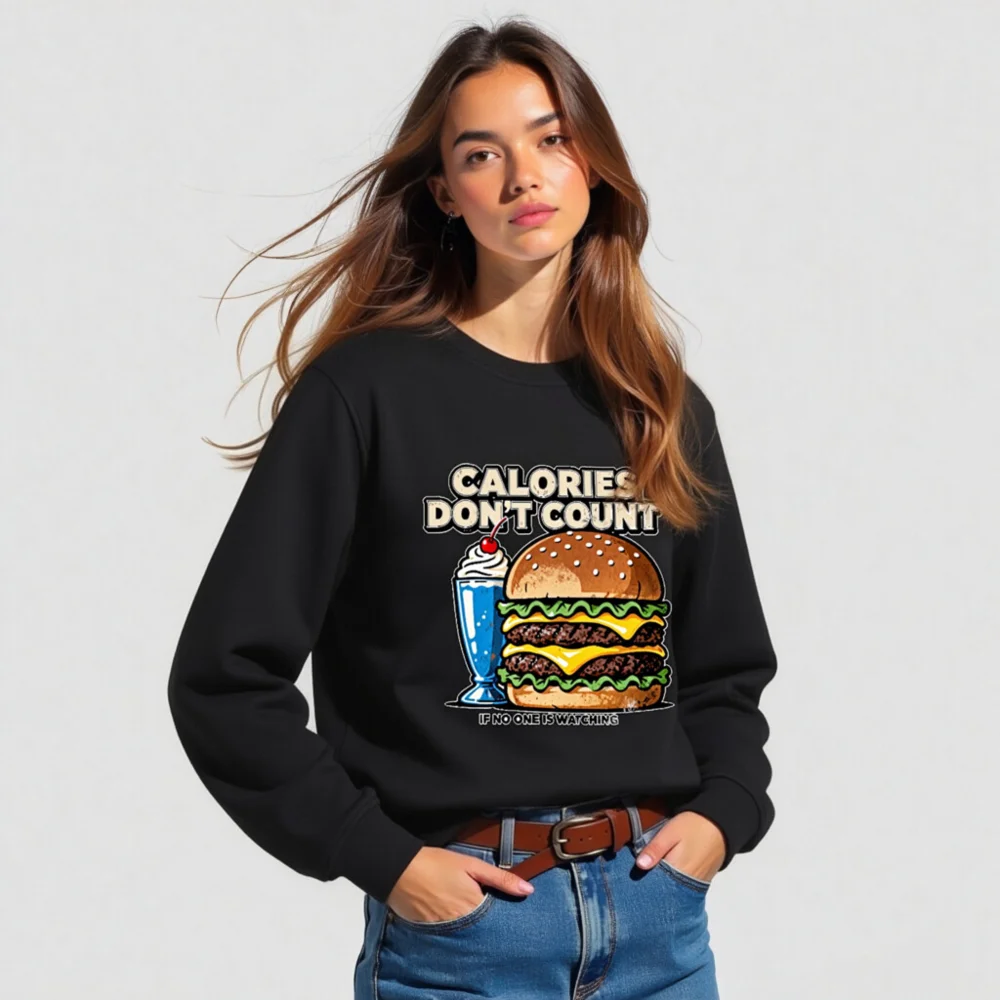 Calories Don't Count Sweatshirt – Unisex Organic Cotton Hoodie - Image 5