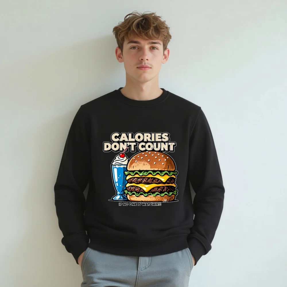 Calories Don't Count Sweatshirt – Unisex Organic Cotton Hoodie - Image 8