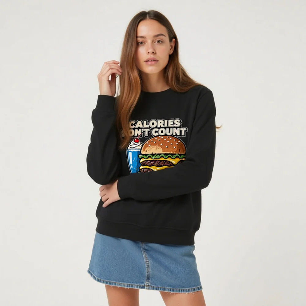 Calories Don't Count Sweatshirt – Unisex Organic Cotton Hoodie - Image 9