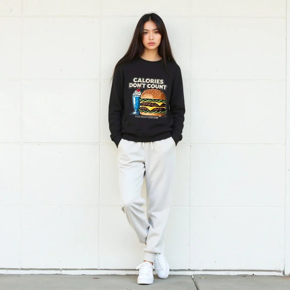 Calories Don't Count Sweatshirt – Unisex Organic Cotton Hoodie - Image 10