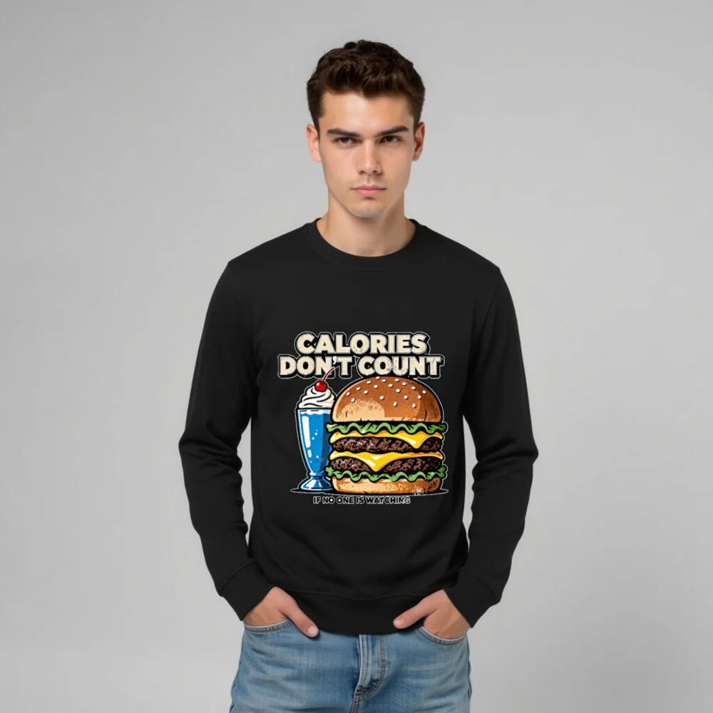 Calories Don't Count Sweatshirt – Unisex Organic Cotton Hoodie - Image 11