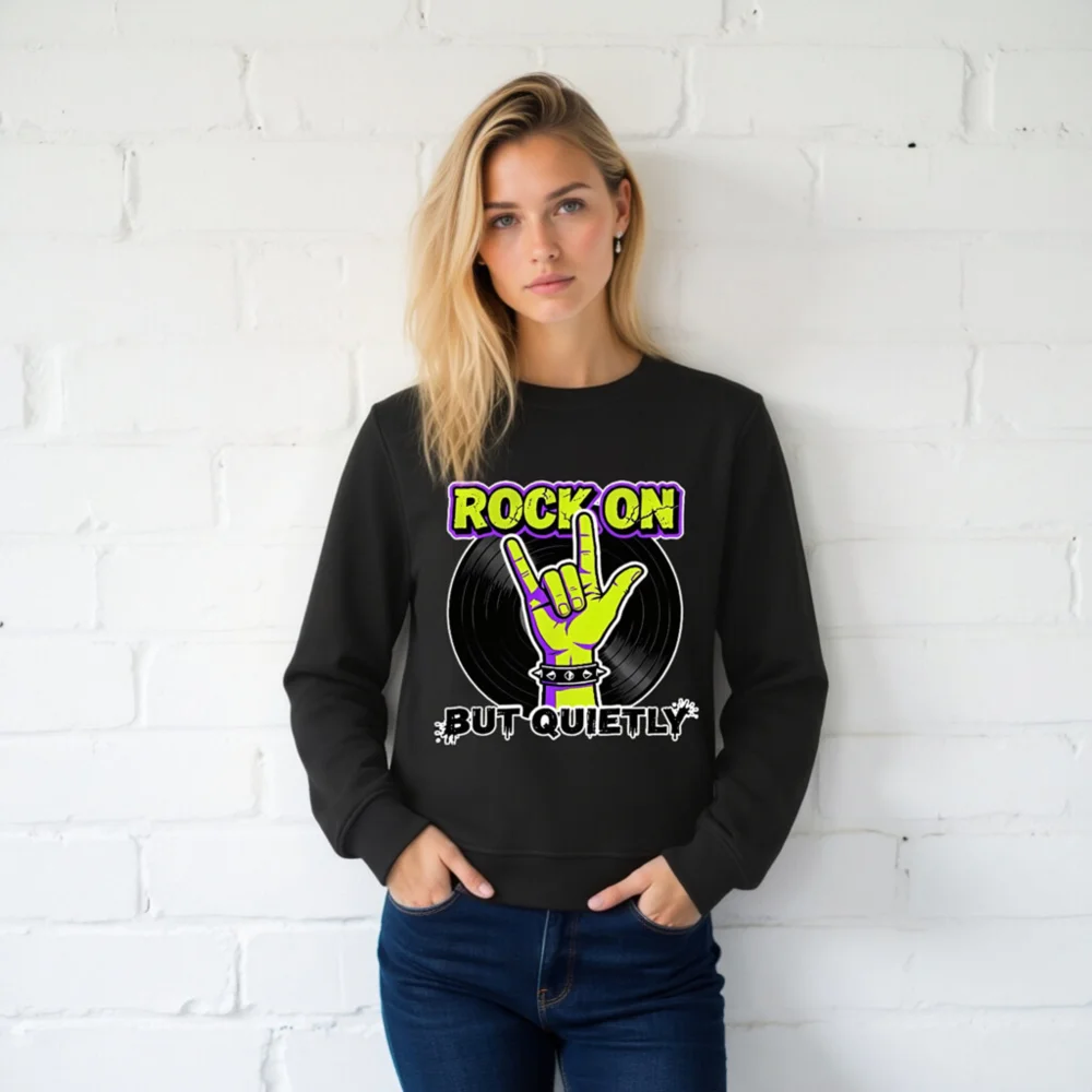 Rock On But Quietly Unisex Organic Sweatshirt - Image 2