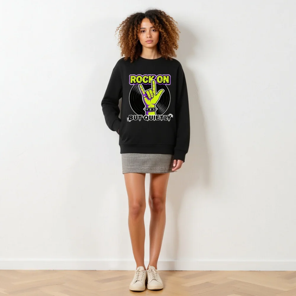 Rock On But Quietly Unisex Organic Sweatshirt - Image 6