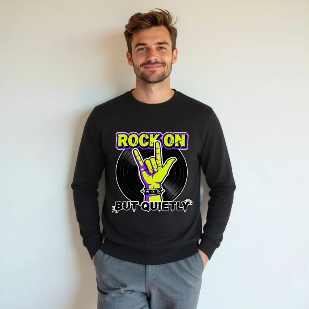 Rock On But Quietly Unisex Organic Sweatshirt - Image 7