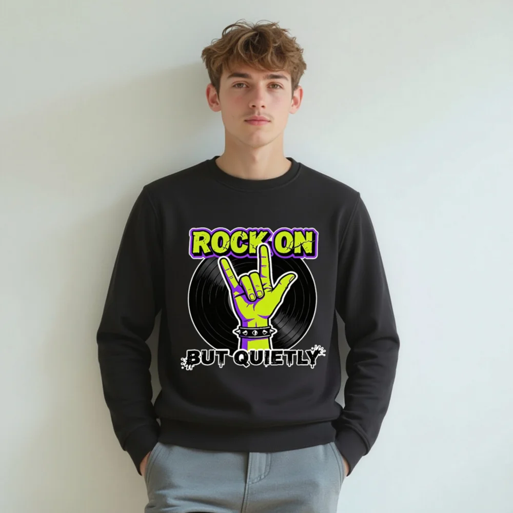 Rock On But Quietly Unisex Organic Sweatshirt - Image 8