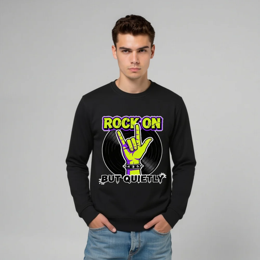 Rock On But Quietly Unisex Organic Sweatshirt - Image 11